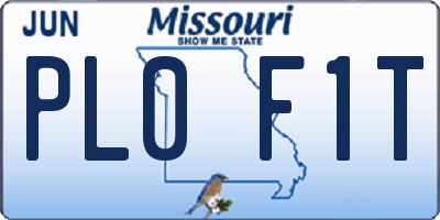MO license plate PL0F1T