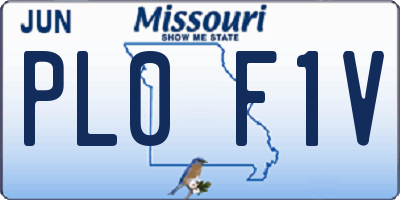 MO license plate PL0F1V