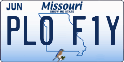 MO license plate PL0F1Y