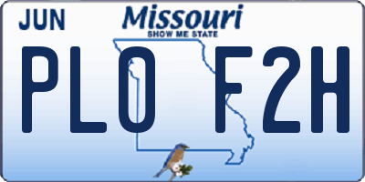 MO license plate PL0F2H