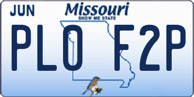 MO license plate PL0F2P