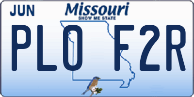 MO license plate PL0F2R