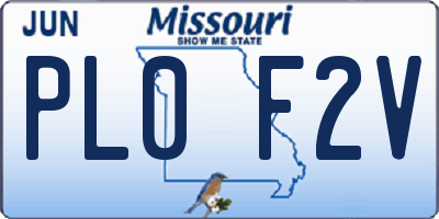 MO license plate PL0F2V