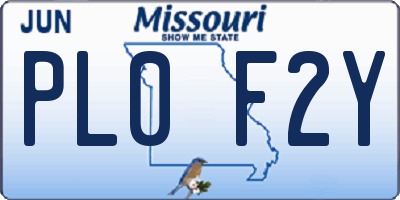 MO license plate PL0F2Y