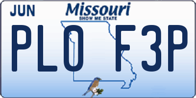 MO license plate PL0F3P