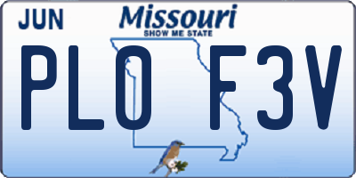 MO license plate PL0F3V