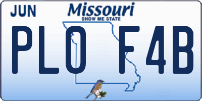 MO license plate PL0F4B