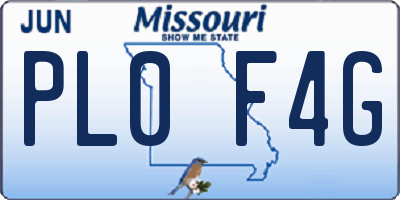 MO license plate PL0F4G