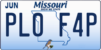 MO license plate PL0F4P