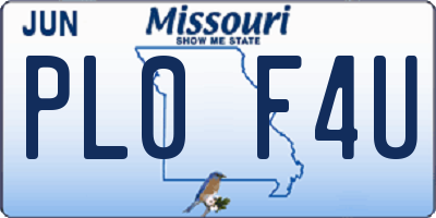 MO license plate PL0F4U