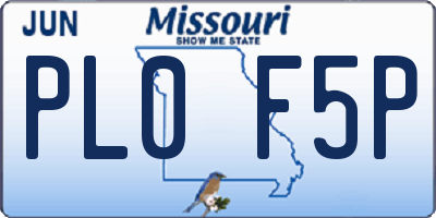 MO license plate PL0F5P