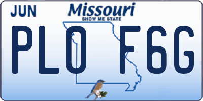 MO license plate PL0F6G