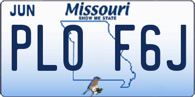 MO license plate PL0F6J