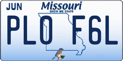 MO license plate PL0F6L