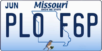 MO license plate PL0F6P