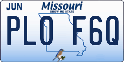 MO license plate PL0F6Q