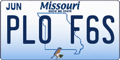MO license plate PL0F6S