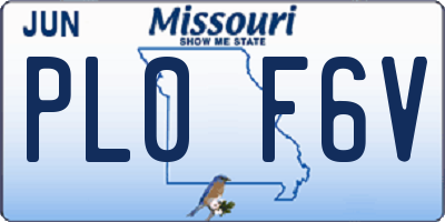 MO license plate PL0F6V