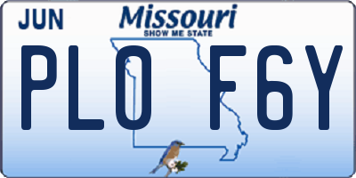 MO license plate PL0F6Y