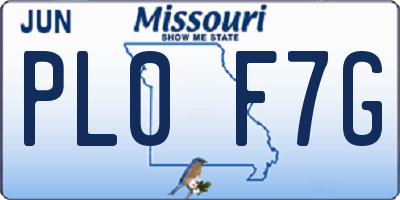 MO license plate PL0F7G