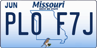 MO license plate PL0F7J