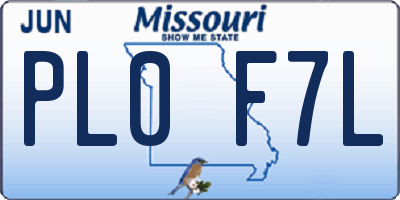 MO license plate PL0F7L