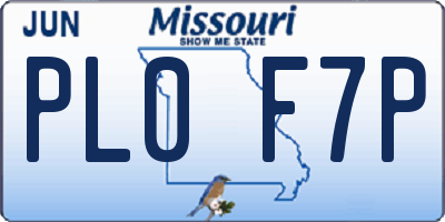 MO license plate PL0F7P