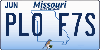 MO license plate PL0F7S