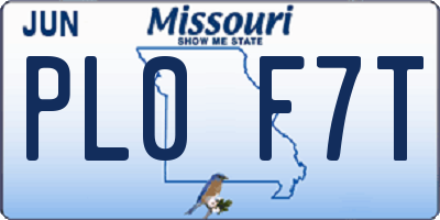 MO license plate PL0F7T