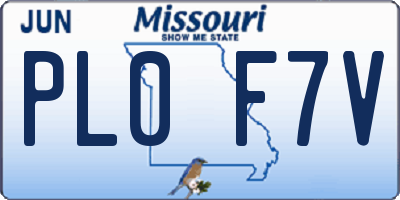 MO license plate PL0F7V