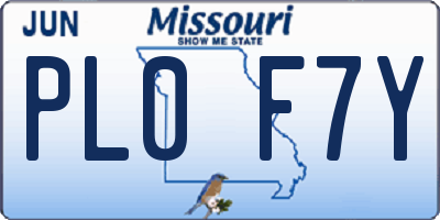 MO license plate PL0F7Y