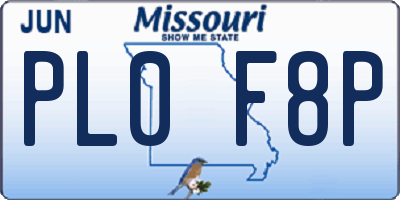 MO license plate PL0F8P