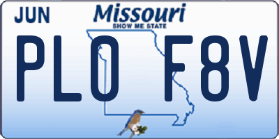 MO license plate PL0F8V