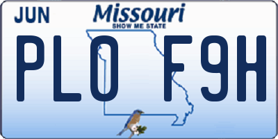 MO license plate PL0F9H