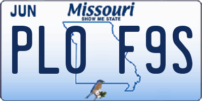 MO license plate PL0F9S