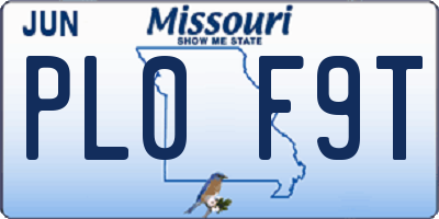 MO license plate PL0F9T