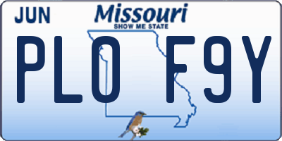 MO license plate PL0F9Y