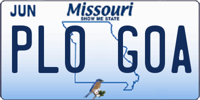MO license plate PL0G0A