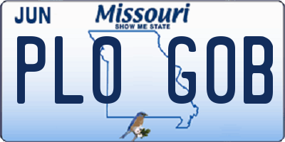 MO license plate PL0G0B