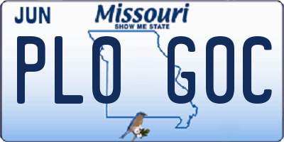MO license plate PL0G0C