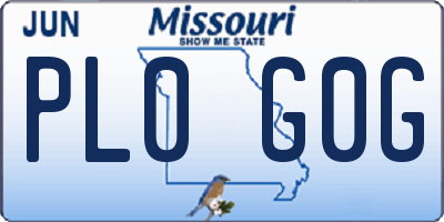 MO license plate PL0G0G