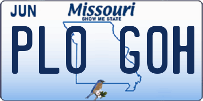 MO license plate PL0G0H