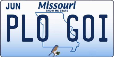 MO license plate PL0G0I