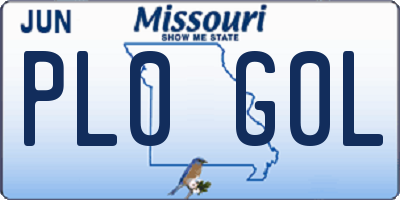MO license plate PL0G0L