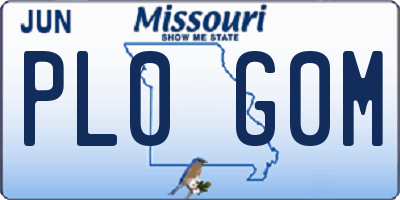 MO license plate PL0G0M