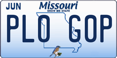 MO license plate PL0G0P