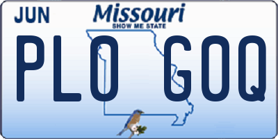 MO license plate PL0G0Q