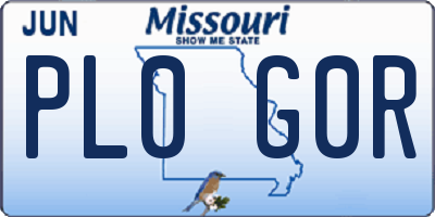 MO license plate PL0G0R
