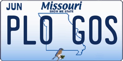 MO license plate PL0G0S