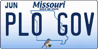 MO license plate PL0G0V
